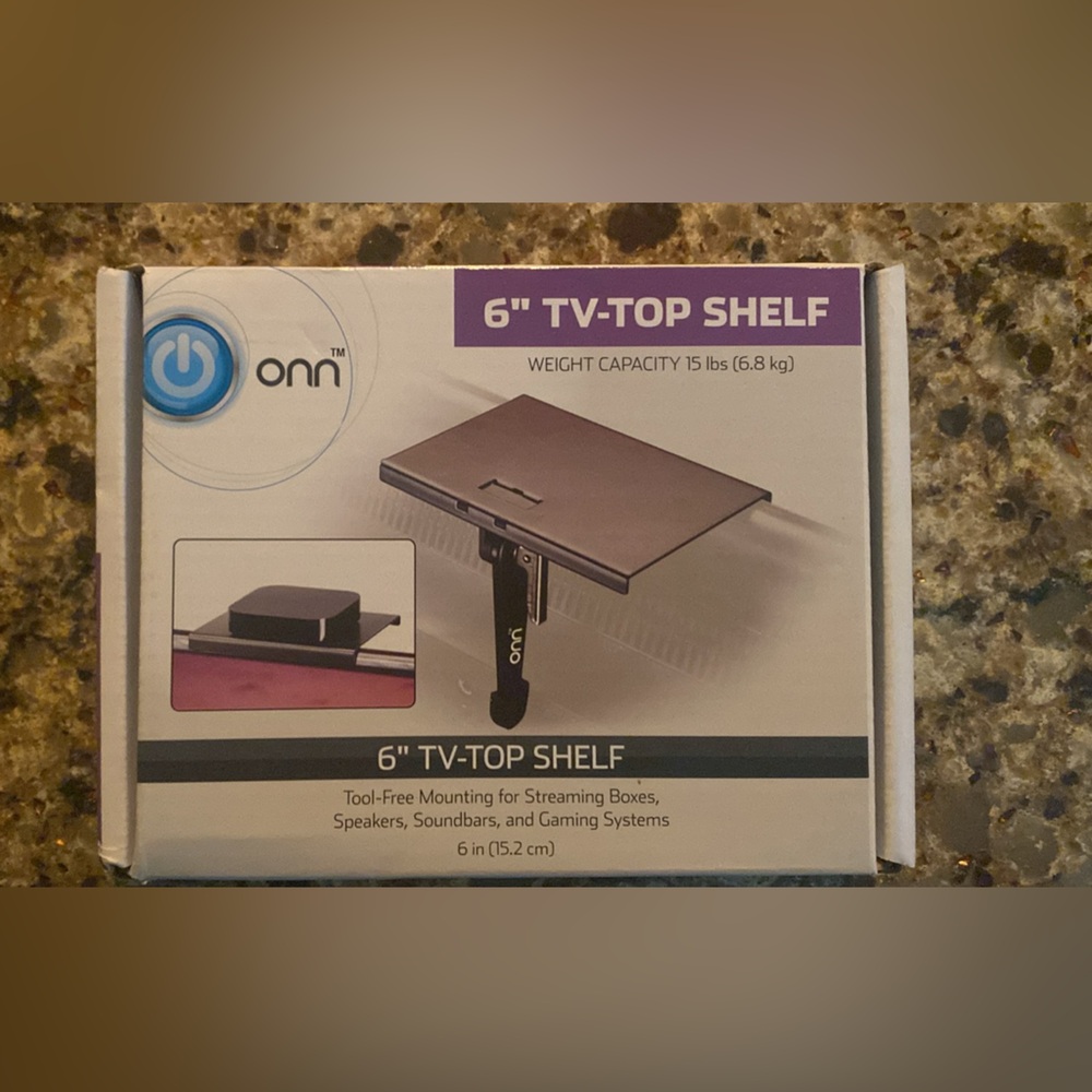Onn Black TV-Top Shelf for Electronics
